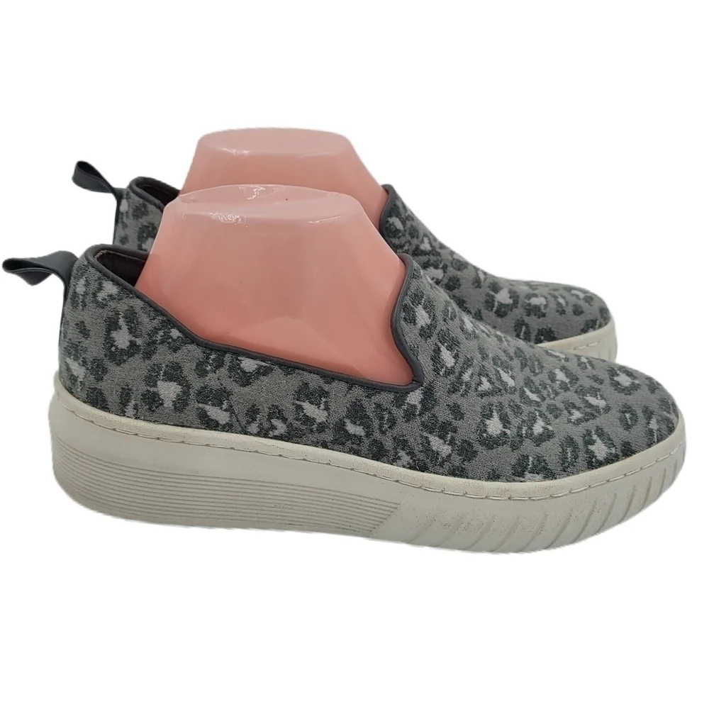 Sofft Somers Limited Edition Gray Leopard Print Pavina Slip-On Knit Shoe Sz 8.5